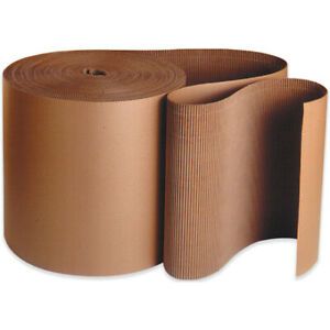 6&#034; x 250&#039; - A Flute Kraft Singleface Corrugated Roll - 1 Roll