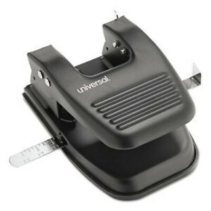 Universal 30-Sheet Two-Hole Punch, 9/32&#034; Holes, Black (UNV74222)