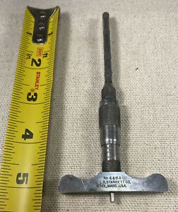 Vintage LS Starrett 446A Depth Micrometer Machinist Tool! USA
