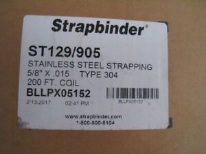 Stainless Steel Banding 5/8&#034; x 0.15&#034; x 200&#039;  Strapbinder St129/905