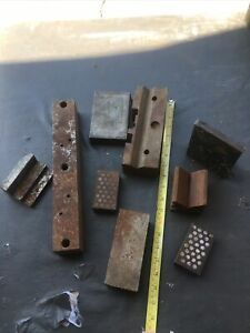 Lot Of 9 Machinist Fabricator Surface Plate Rt. Angle, Step, V Block, Flat Plus