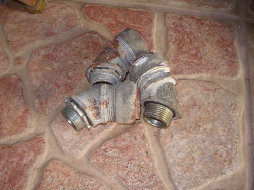 3 compression connector conduit fitting, 3/4&#034; liquid-tight non-insulated iron 45 for sale