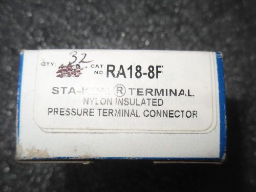 (V37-2) 1 LOT OF 32 NIB T&amp;B STA-KON RA18-8F PRESSURE TERMINALS