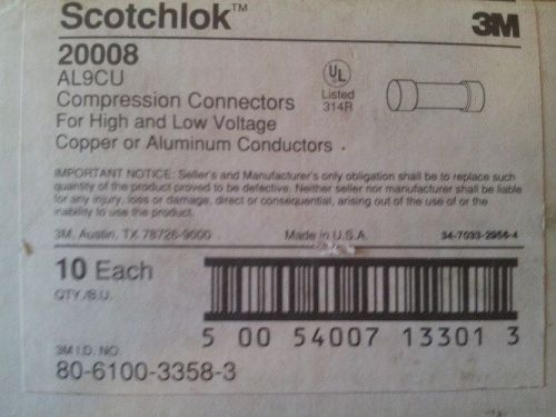 Lot (10) NEW  3M SCOTCHLOK  AL9CU COMPRESSION CONNECTORS 4/0AWG