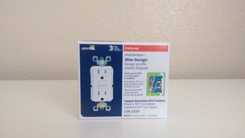 *brand new* leviton 15 amp white slim gfci receptacles (3-pack) for sale