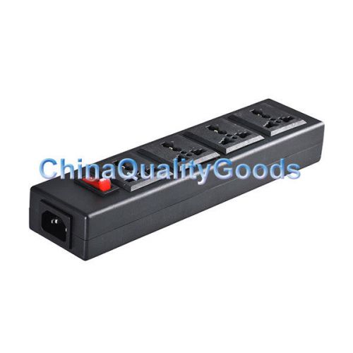 IEC 3Pin Versatile 4Outlet AC Power Strip Converter Socket Connector Adapter