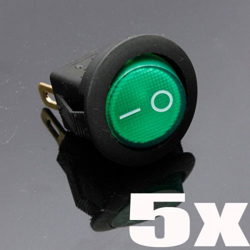 5pcs 12v 16a car boat truck led dot light rocker on-off toggle spst switch green for sale