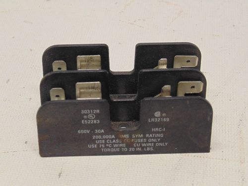 FERRAZ SHAWMUT FUSE BLOCK CLASS CC FUSES 600V 30A (R10-5-54)