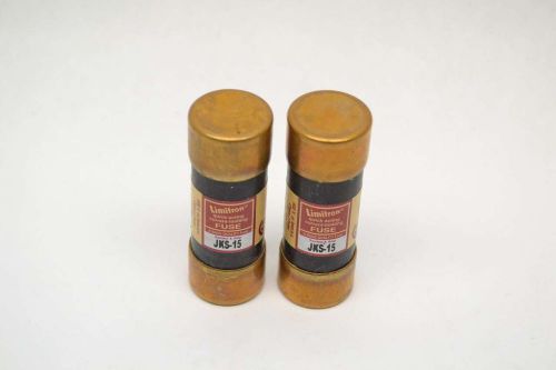 Lot 2 cooper bussmann jks-15 limitron quick-acting 600v-ac 15a amp fuse b402414 for sale