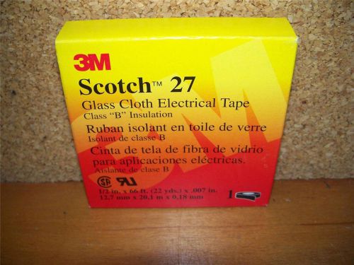 Brand New 3M SCOTCH 27 GLASS CLOTH ELECTRICAL TAPE 1/2&#034; X 66&#039; HI-TEMP