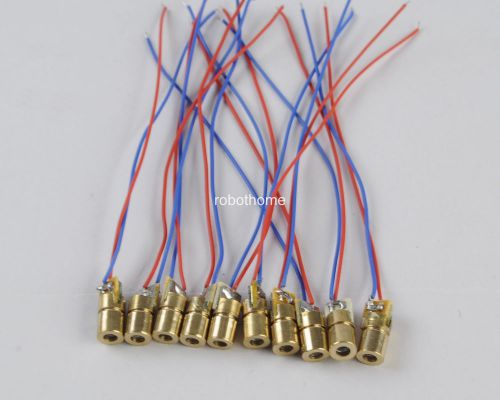 10pcs 650nm 6mm 3V 5mW mini Laser Dot Diode Module Head WL Red new