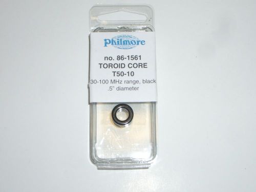 Philmore 86-1561 donut ferrite toroid core type t50-10 black 30-100mhz 0.5&#034;o.d. for sale