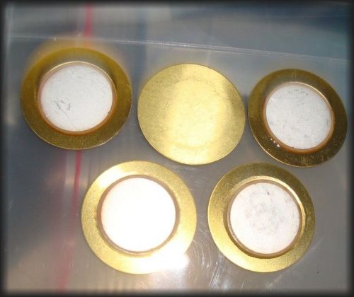 5x small piezo brass discs, without leads