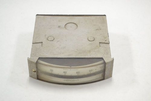 GENERAL ELECTRIC GE 50-180 DC AMMETER 0-100 PERCENT % AMPERE METER B290985