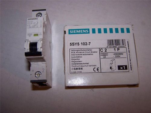 SIEMENS  5SY5 102-7 CIRCUIT BREAKER  1P 2A 220VAC NEW IN BOX