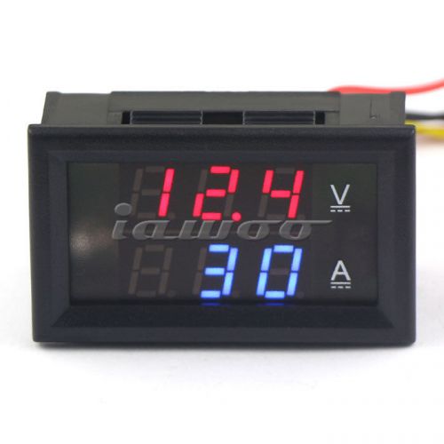 Red/blue led digital dc amperemeter voltmeter ampere volt amp meter 0-300v/200a for sale