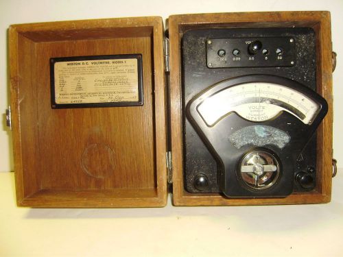Vintage weston d.c. voltmeter model 1 for sale