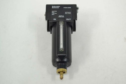 NEW SCHRADER 4439-2290 BELLOWS 250PSI 1/2 IN PNEUMATIC FILTER B353428