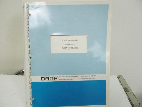 Dana 5400 s-753a ratiometer instruction manual w/schematics for sale