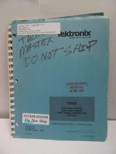 TEKTRONIX TSG6 NSTC Multiburst/Video Sweep Test SG Module Instr Manual/Schematic