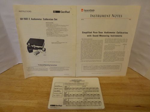 General Radio GR 1562 Z Audiometer Calibration Set Instructions Manual &amp; Chart