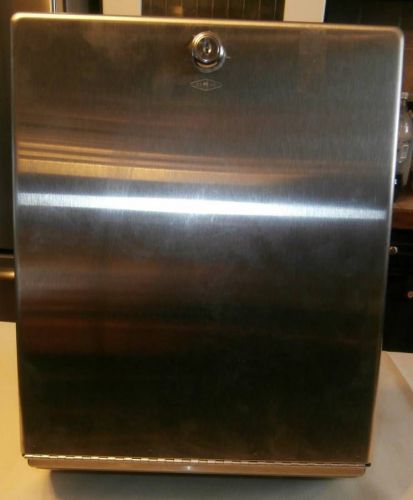 BOBRICK STAINLESS STEEL INDUSTRIAL PAPER TOWEL DISPENSER HOLDER UNUSED