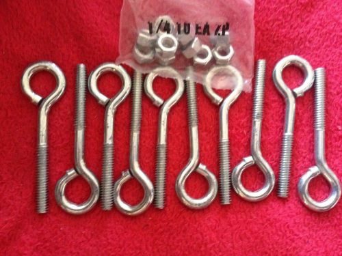 (Lot of 10)Turned Eyebolt 1/4&#034;-20 x 3&#034;w/Hex Nut Zinc Plated Chicago Hardware E-3