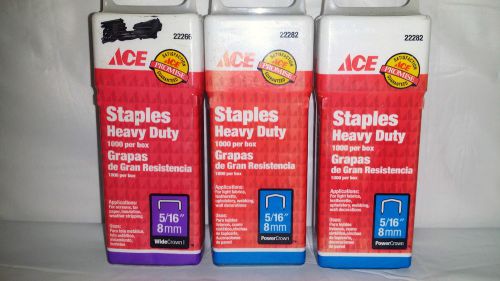 3000 ACE Hardware Heavy Duty Staples 5/16&#034; (8mm) Wide Crown / Power Crown