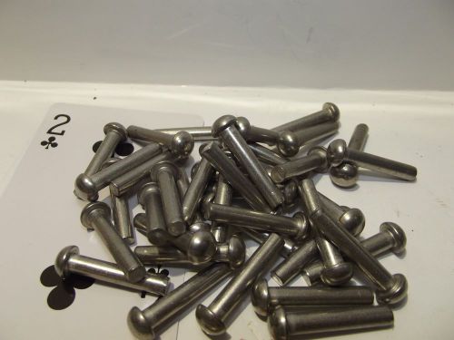 3/16 by 1 inch stainless steel solid rivet w/ round head: quantity 50 for sale