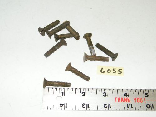 1/4 -20 x 1 1/4 Slotted Flat Head Solid Brass Machine Screws Vintage Qty 10