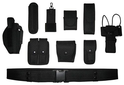 BLACK LAW ENFORCEMENT POLICE MODULAR BELT POCKETS AND HOLSTERS