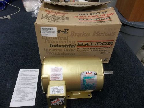 BALDOR SUPER-E INDUSTRIAL MOTOR M23A 2HP 200V 6.1A 1725 RPM KEY SHAFT NEW