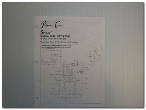 PELTON &amp; CRANE SPIRIT 1500 1585 1587 1985 DELIVERY SYSTEM INSTALL INST. MANUAL