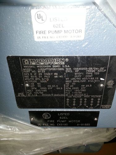 MARATHON FIRE PUMP MOTOR 324TTDP8610