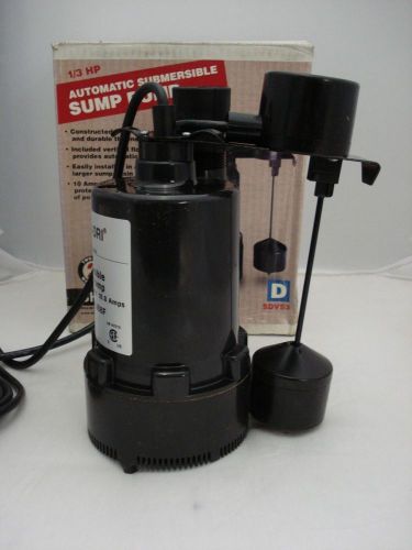 Shur-Dri 1/3 HP Sump Pump Automatic Submersible SDVS3 1860 GPM Max NIB