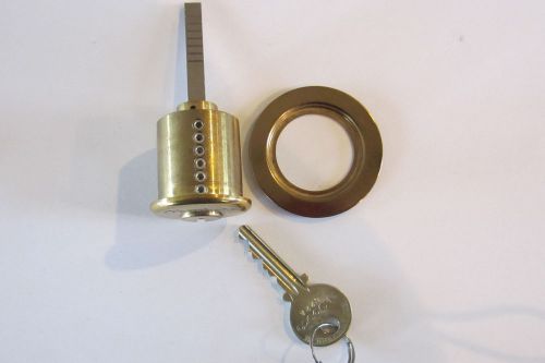 Medeco 6 pin cylinder with 1 key and beauty ring (c22a) for sale