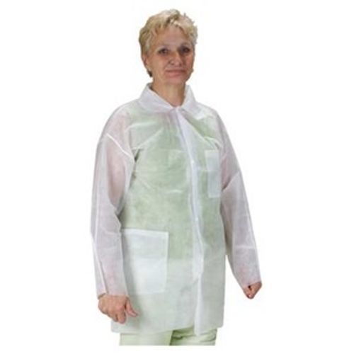 Condor 2KTT4 White Polypropylene Lab Coat Size 2X-LARGE - 25-Pack