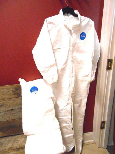 TWO  NEW  MEDIUM TYVEK COVERALLS  W/COLLAR -  ELASTIC WRIST &amp; ELASTIC ANKLE