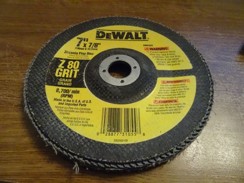 Dewalt 7&#034;x7/8&#034; zirconia flap disc - Z80 grit - lot of 8