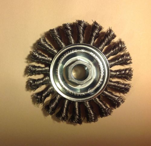 Twist knot wheel brush- 4 in diameter - coarse wire