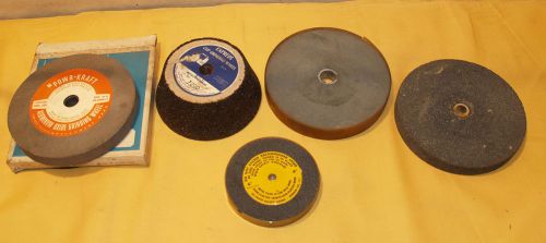 Lot of 5 NEW Vtg Grinding Wheels 3 - 6” 1 – Cup Wheel 1- 4” Craftsman Powr-Kraft