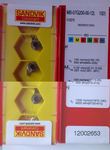 10 pcs. Sandvik MB-07G200-00-12L 1025 inserts MB head for grooving minimaster