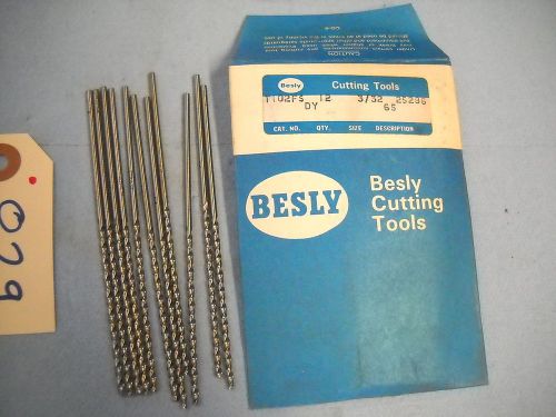 12 NEW BESLY TAPER LENGTH DRILLS 3/32&#034; HSS USA 829