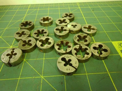 ROUND SPLIT DIES 1&#034; DIA. (MISC. LOT OF 17) #52628