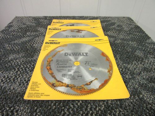 3 DEWALT CIRCULAR SAW BLADE 7 1/4 INCH PLYWOOD PLASTIC 5/8&#034; ARBOR MAX DW3326 NEW