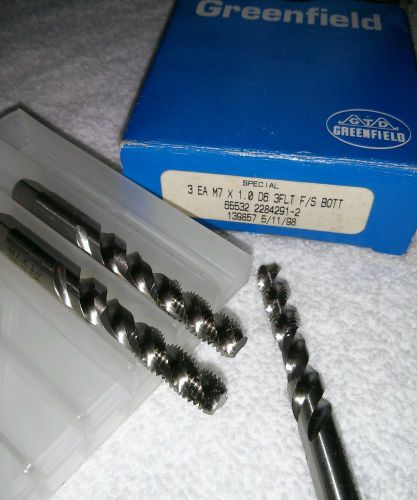 GREENFIELD M7 x 1.0 D6 Metric Bottoming 3FL Spiral Flute Tap. Qty. 1