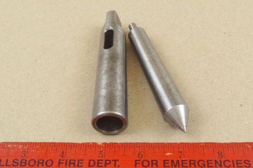 MT2 MT3 DRILL SLEEVE ARBOR ADAPTER &amp; MT2 DEAD CENTER LATHE MACHINIST TOOL LOT