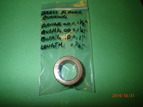 NEW BRASS FLANGED BUSHING 1 1/2&#034; Flange x 1&#034; I.D.