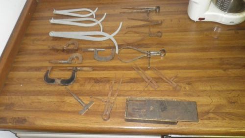 Lot of Machinists Tools Starrett Brown and Sharpe Kemper Caliper Depth Compas