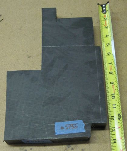 Acetal pom delrin slab irregular sheet 1.25&#034; thick 6&#034; x 12&#034; black cut plastic for sale